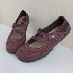 Earth Spirit Burgundy Leather Mary Janes Strap Gelron Women's Size 8.5